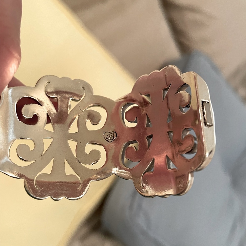 Brighton filigree cuff bracelet w/crystal accents - Picture 3 of 5